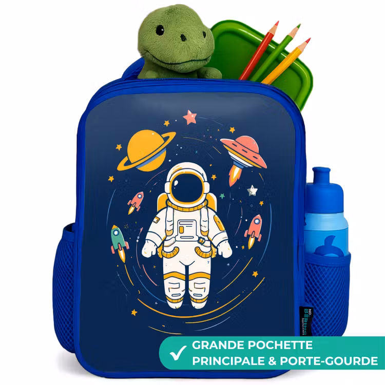 Sac à dos enfant - Bleu - Astronaute - Planète - Étoiles - Fusée — 5