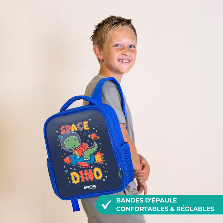 Sac à dos enfant - Bleu - Dino - Vert - Fusée - Étoiles — 4