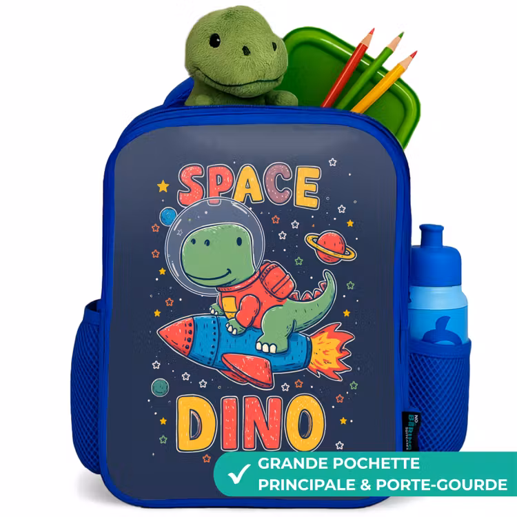 Sac à dos enfant - Bleu - Dino - Vert - Fusée - Étoiles — 5