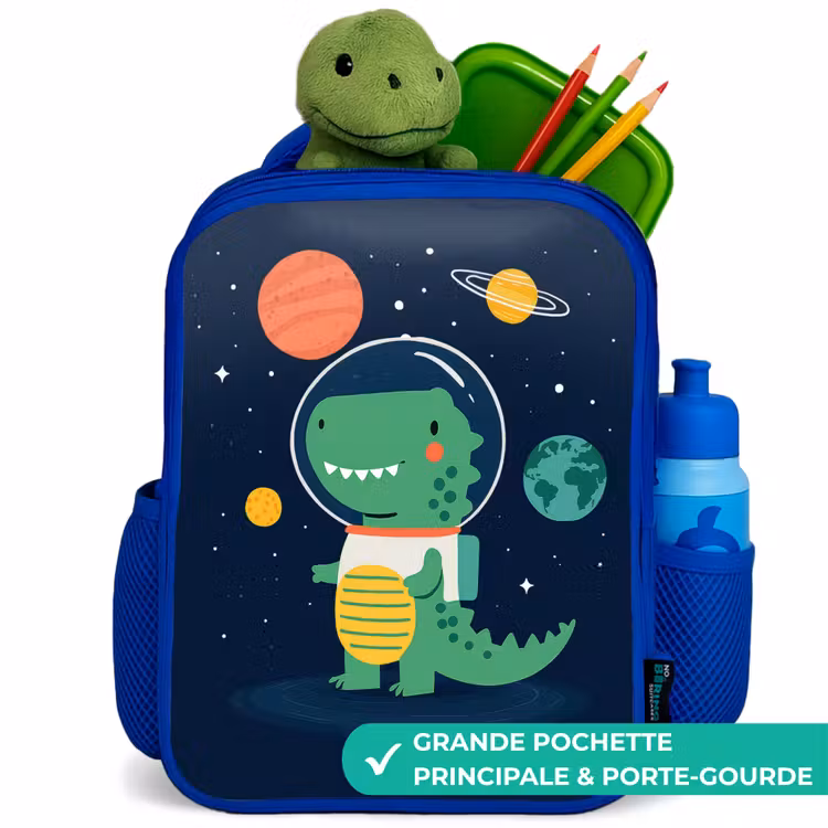 Sac à dos enfant - Bleu - Espace - Dino - Planètes - Étoiles — 5