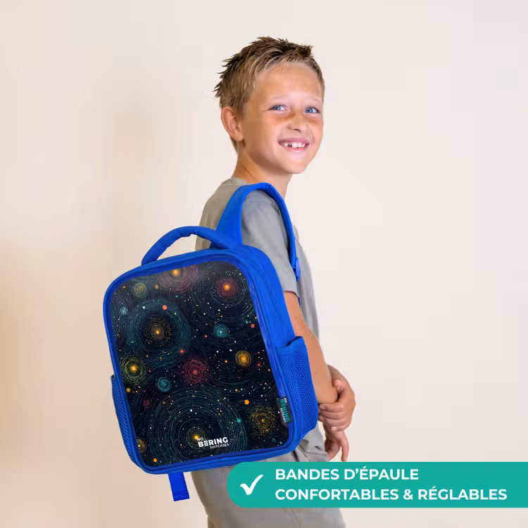 Sac à dos enfant - Bleu - Étoiles - Planètes - Colorées — 4