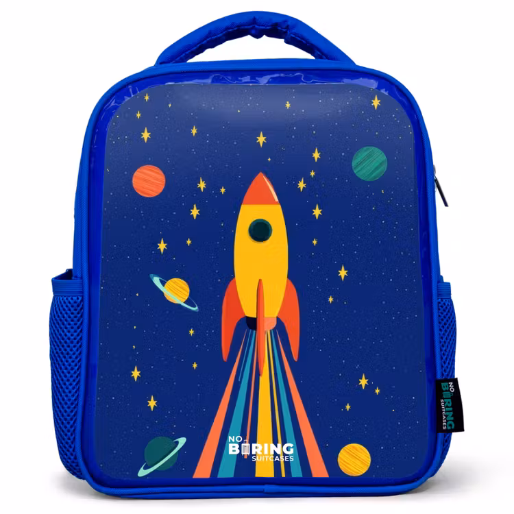 Sac à dos enfant - Bleu - Fusée - Étoiles - Planète - Espace — 1