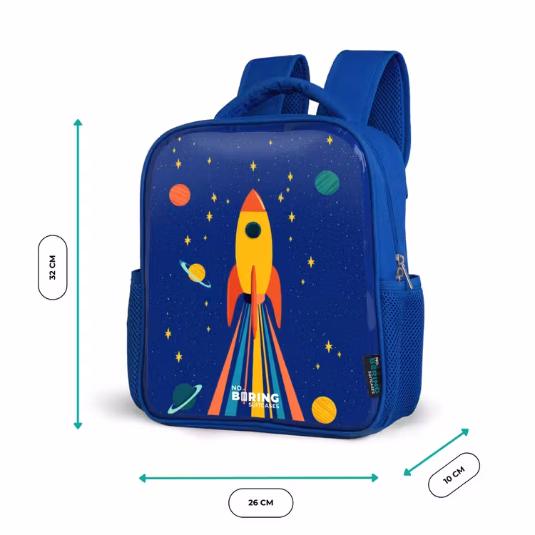 Sac à dos enfant - Bleu - Fusée - Étoiles - Planète - Espace — 6