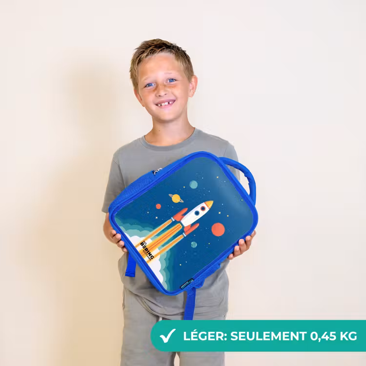 Sac à dos enfant - Bleu - Fusée - Planète - Étoiles - Multicolore — 3