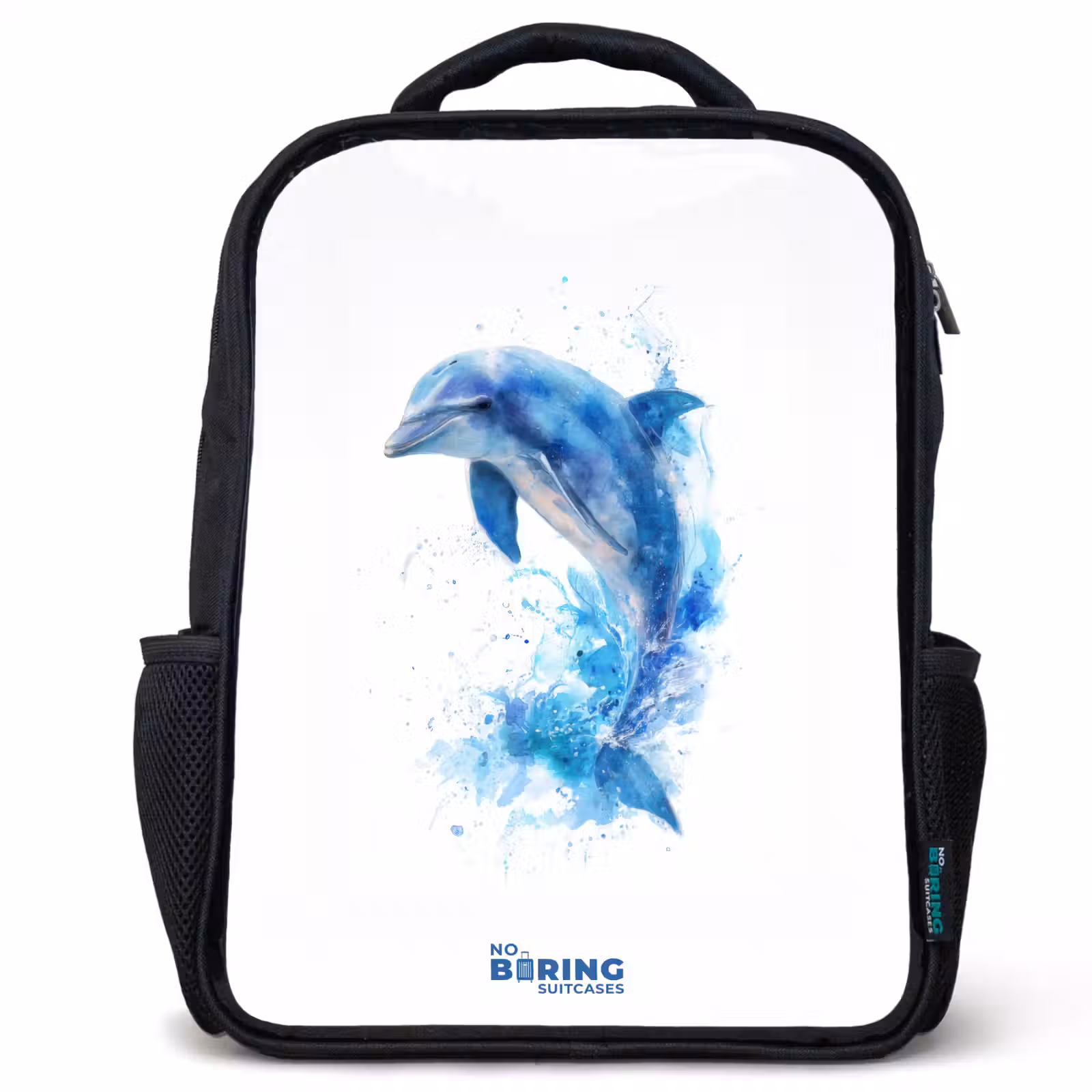 Sac à dos enfant - Noir - Dauphin bleu sauteur — 1