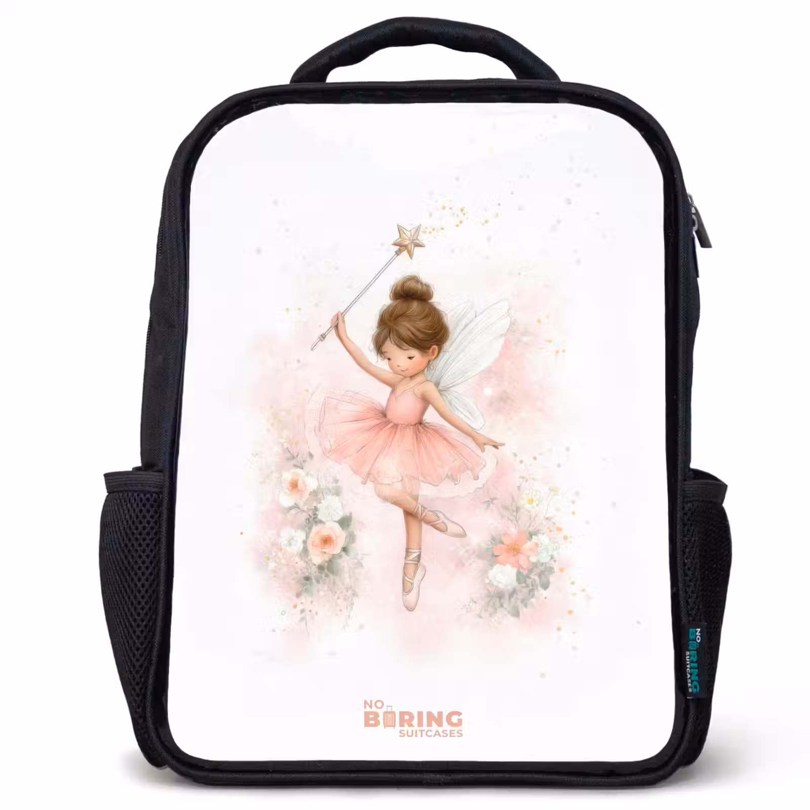 Sac à dos enfant - Noir - Fée ballerine en rose — 1