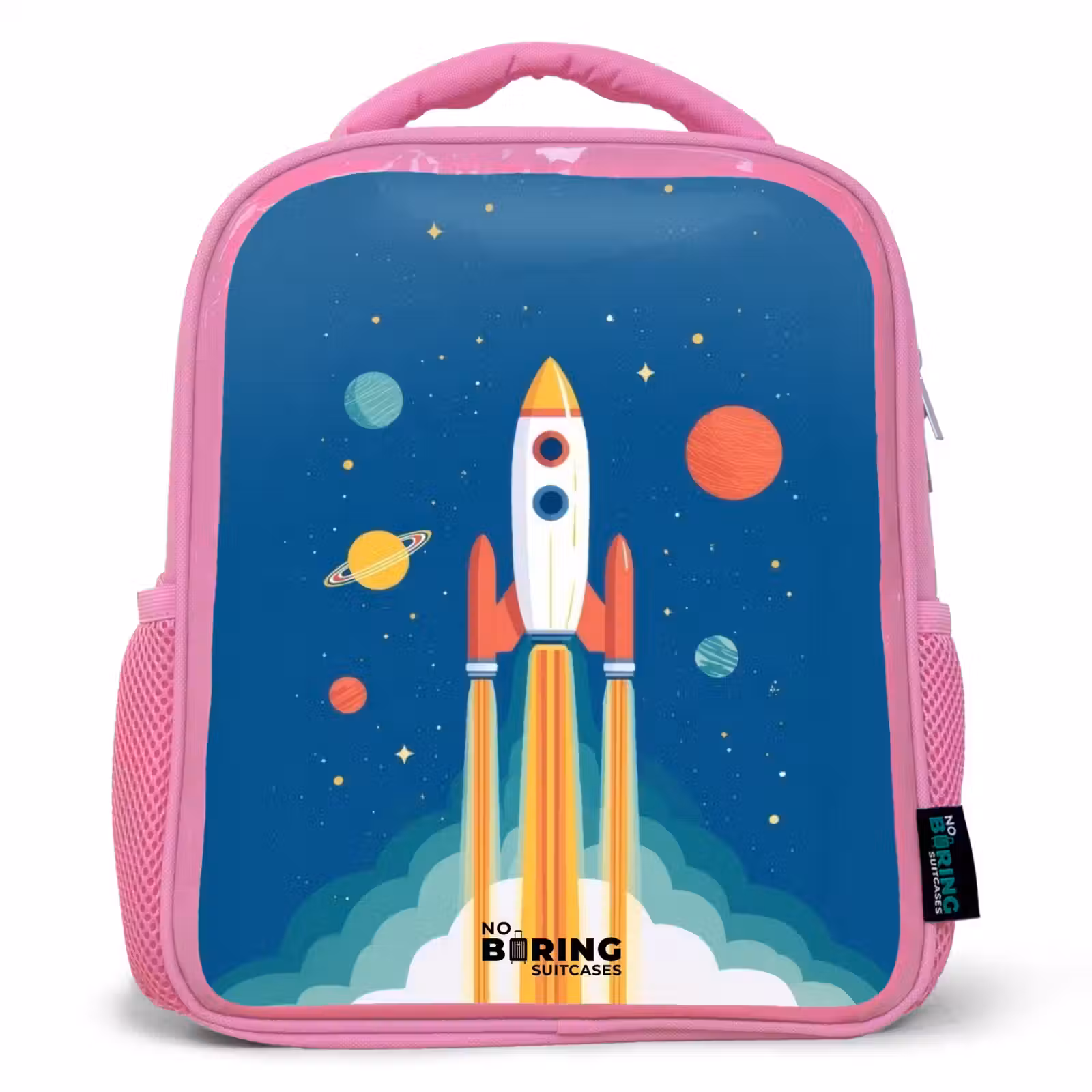 Sac à dos enfant - Rose - Fusée - Planète - Étoiles - Multicolore — 1