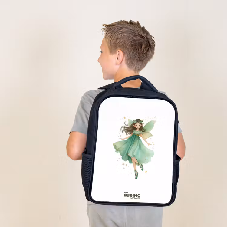 Sac à dos enfant - Noir - Elfe vert flottant — 2