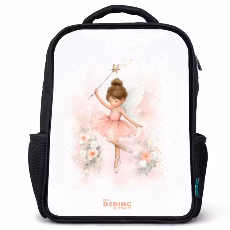 Sac à dos enfant - Noir - Fée ballerine en rose — 1
