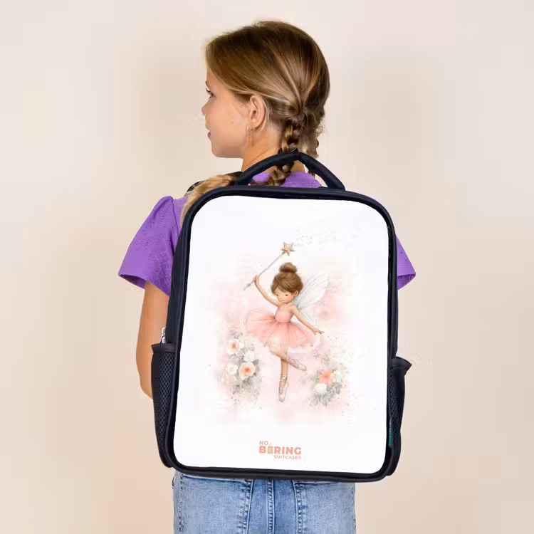 Sac à dos enfant - Noir - Fée ballerine en rose — 4