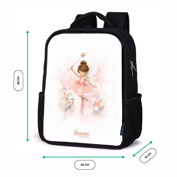 Sac à dos enfant - Noir - Fée ballerine en rose — 8