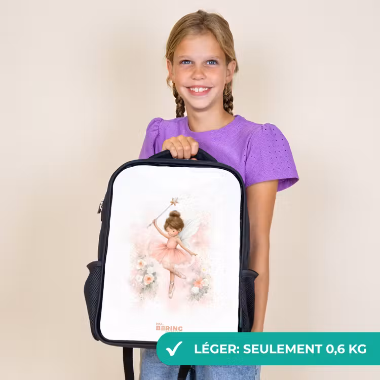 Sac à dos enfant - Noir - Fée ballerine en rose — 9