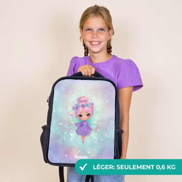 Sac à dos enfant - Noir - Fée des fleurs en pastel brillant — 9