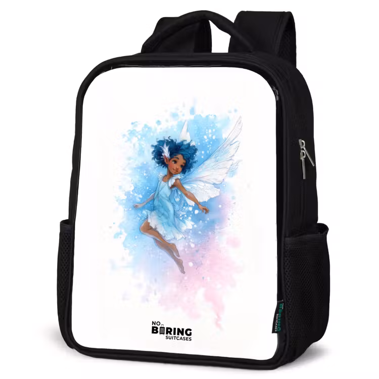 Sac à dos enfant - Noir - Fée volante dans les tons bleus — 6