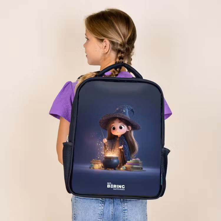 Sac à dos enfant - Noir - Fille enchanteresse avec chaudron — 4