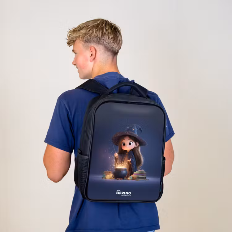 Sac à dos enfant - Noir - Fille enchanteresse avec chaudron — 5