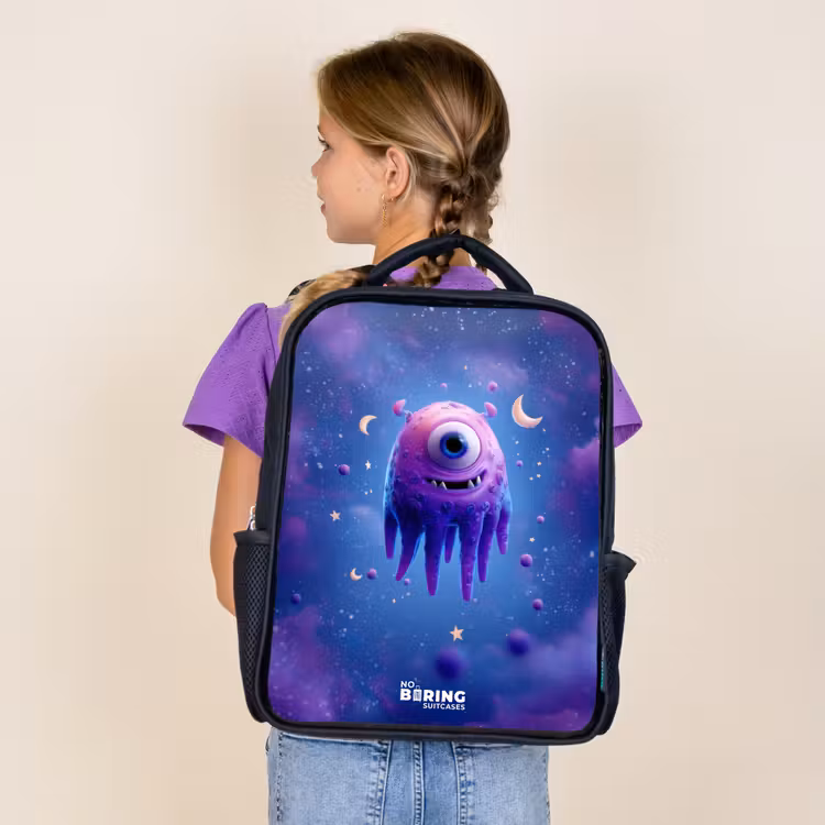 Sac à dos enfant - Noir - Joyeuse paire d'yeux dans l'espace — 4
