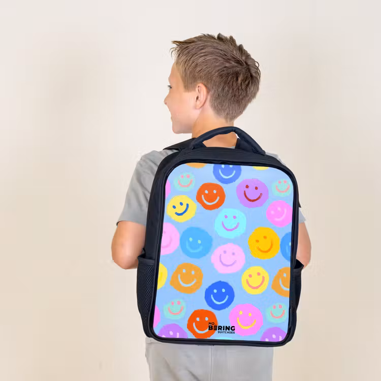 Sac à dos enfant - Noir - Motif joyeux de smileys — 2