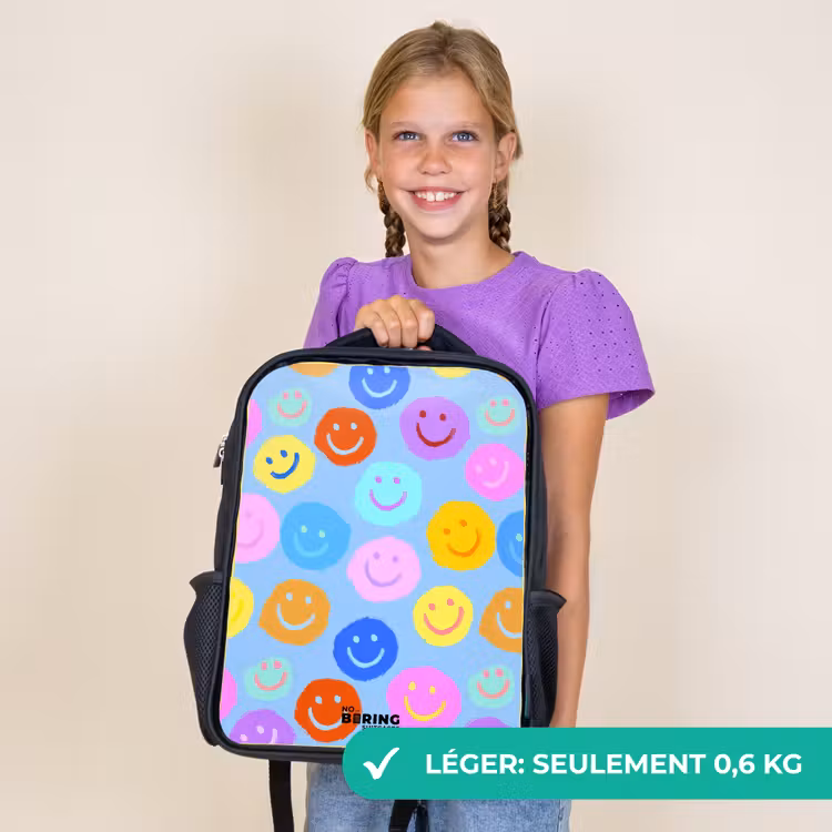 Sac à dos enfant - Noir - Motif joyeux de smileys — 9