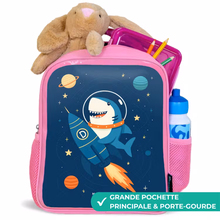 Sac à dos enfant - Rose - Animal - Espace - Planète - Fusée — 2