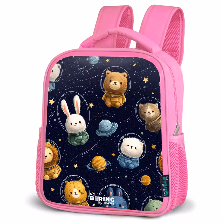 Sac à dos enfant - Rose - Animaux - Astronaute - Planètes - Étoiles — 4