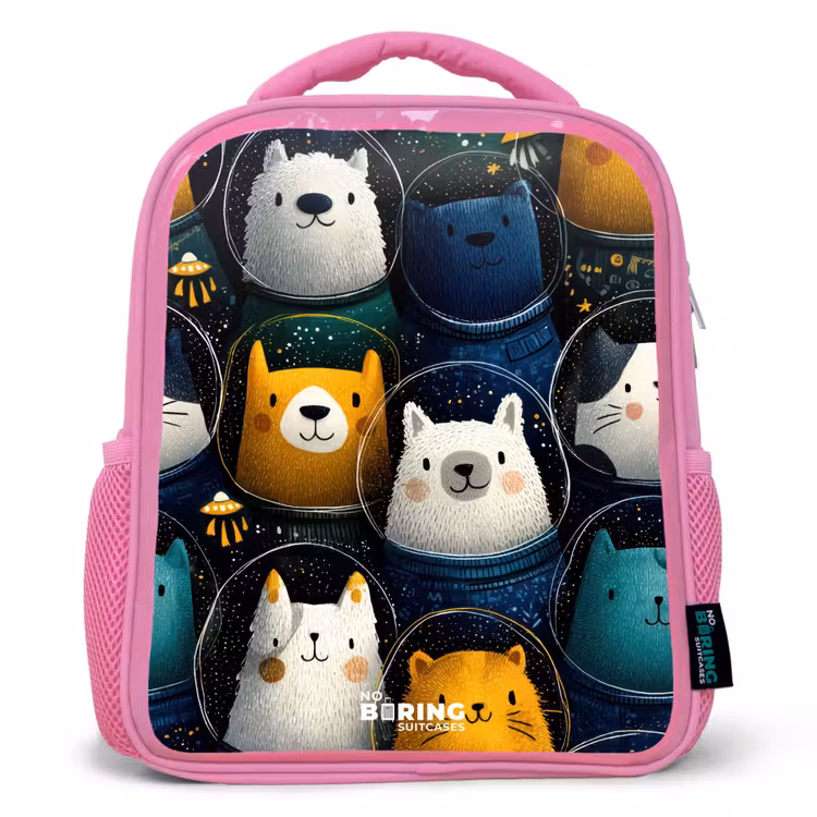 Sac à dos enfant - Rose - Animaux - Étoiles - Planètes - Astronaute — 1