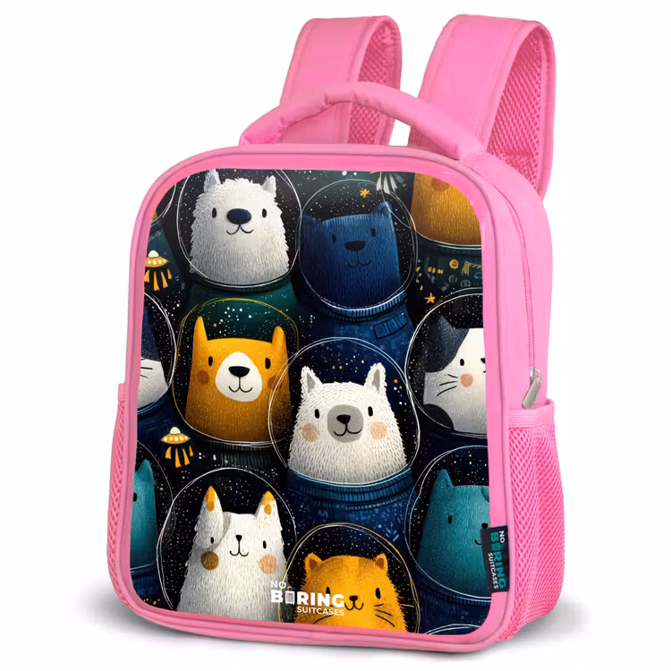 Sac à dos enfant - Rose - Animaux - Étoiles - Planètes - Astronaute — 4
