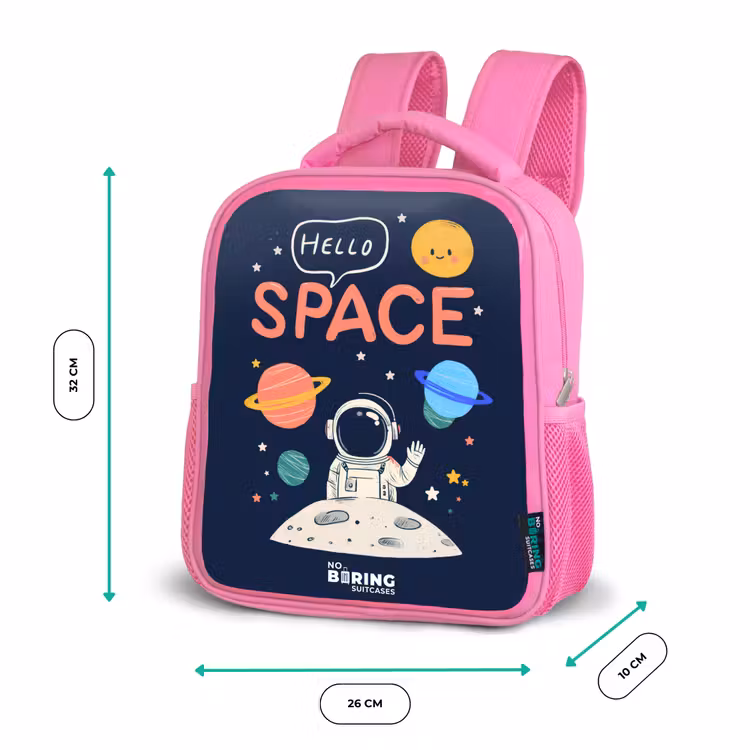 Sac à dos enfant - Rose - Astronaute - Citation - Planètes - Étoiles — 3