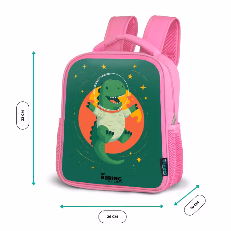 Sac à dos enfant - Rose - Dino - Planète - Étoiles - Vert — 3