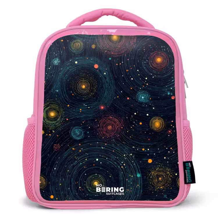 Sac à dos enfant - Rose - Étoiles - Planètes - Colorées — 1