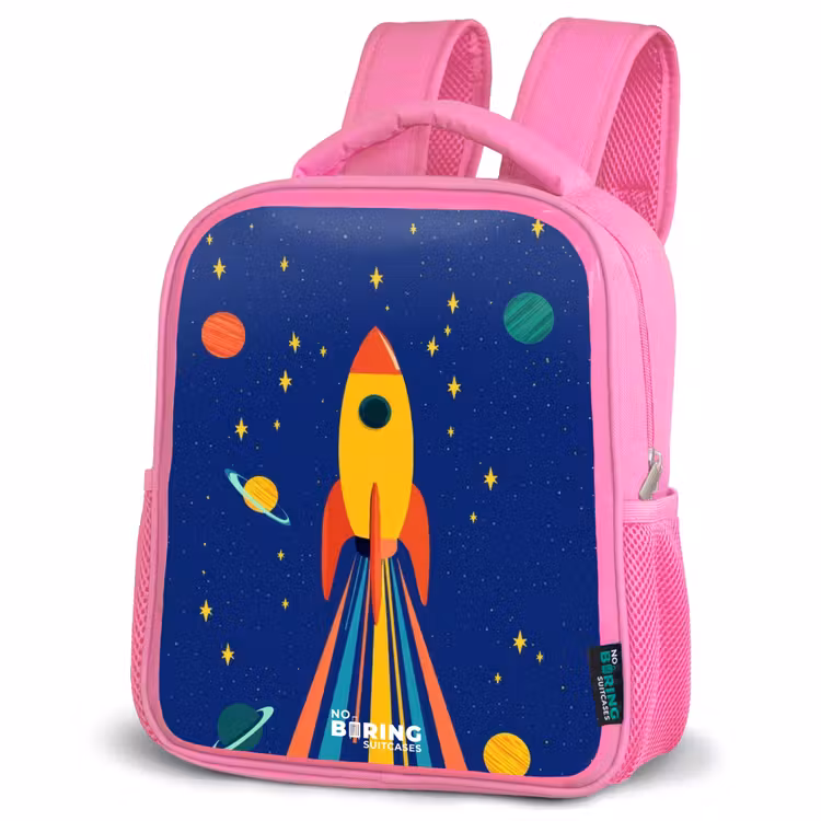 Sac à dos enfant - Rose - Fusée - Étoiles - Planète - Espace — 4