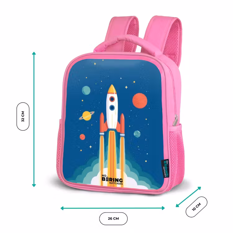 Sac à dos enfant - Rose - Fusée - Planète - Étoiles - Multicolore — 3