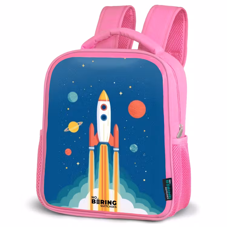Sac à dos enfant - Rose - Fusée - Planète - Étoiles - Multicolore — 4