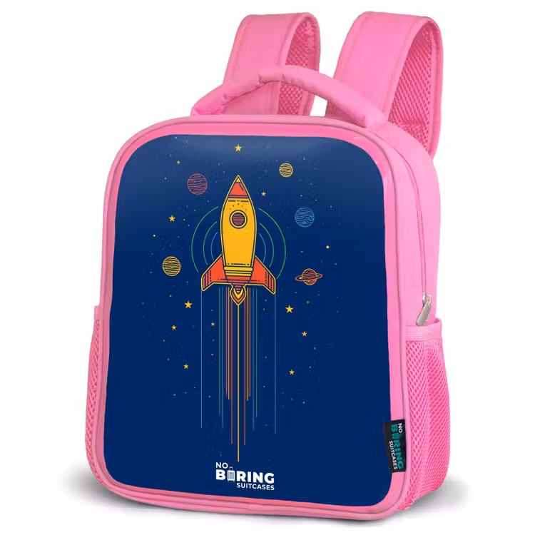 Sac à dos enfant - Rose - Fusée - Planètes - Étoiles — 4