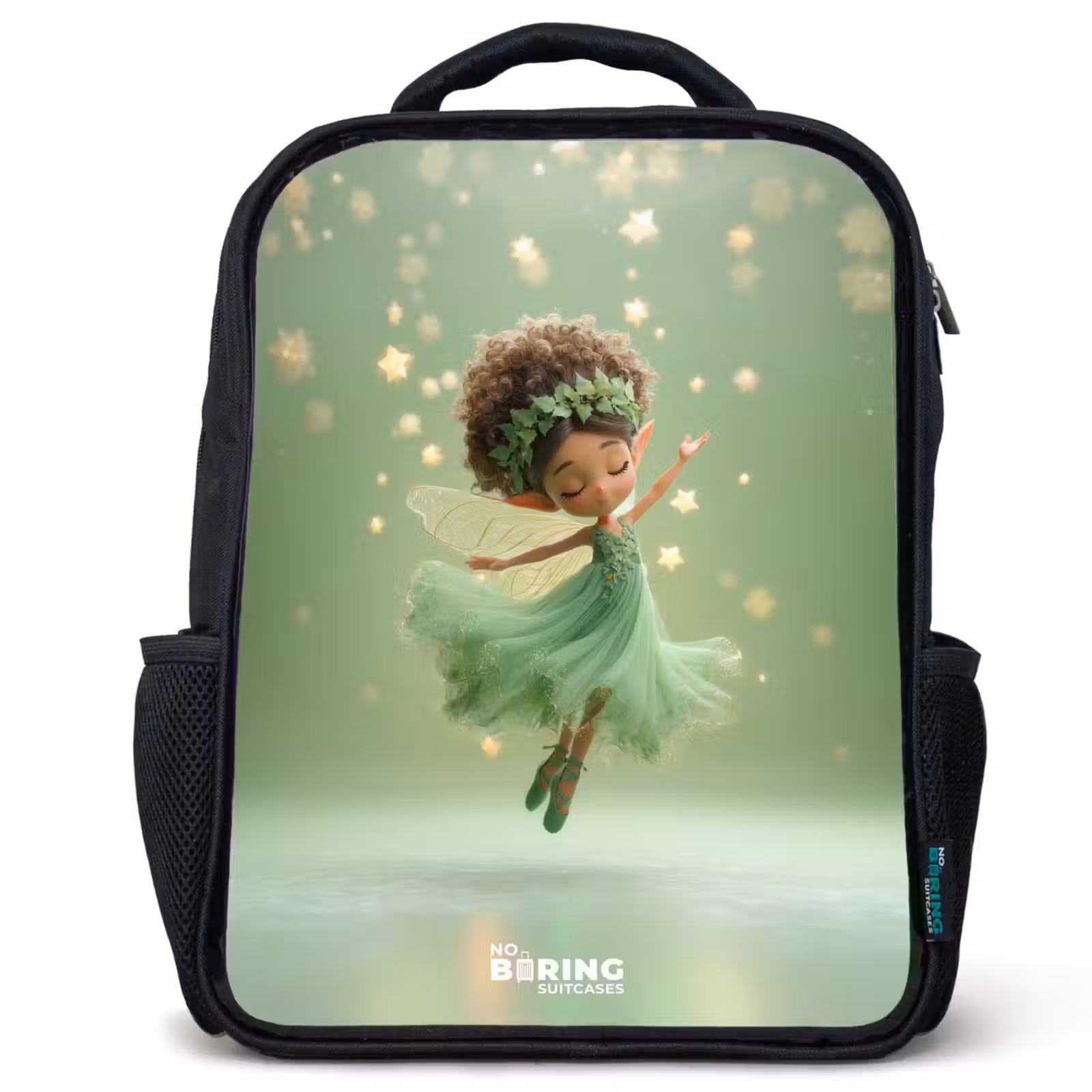 Sac à dos enfant - Noir - Fée dansante dans la lumière verte — 1