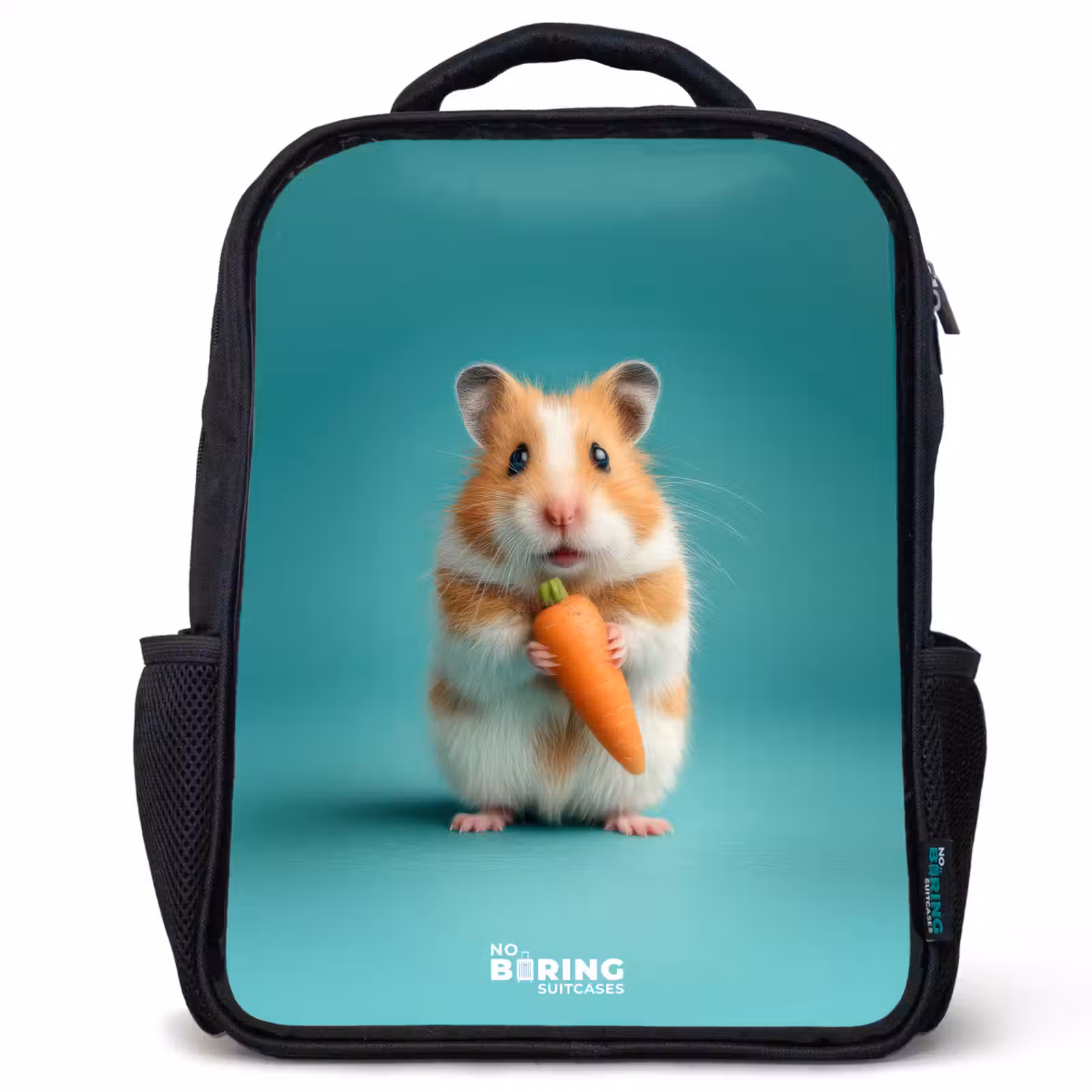 Sac à dos enfant - Noir - Hamster - Carotte - Animal — 1