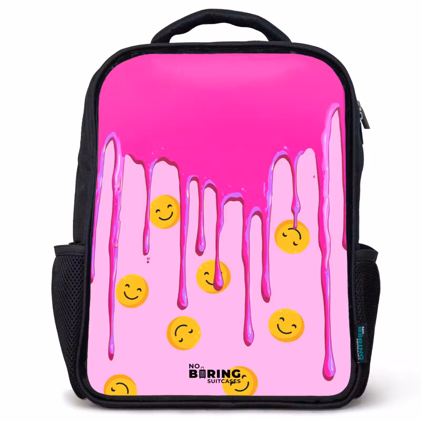 Sac à dos enfant - Noir - Peinture - Smiley - Rose — 1