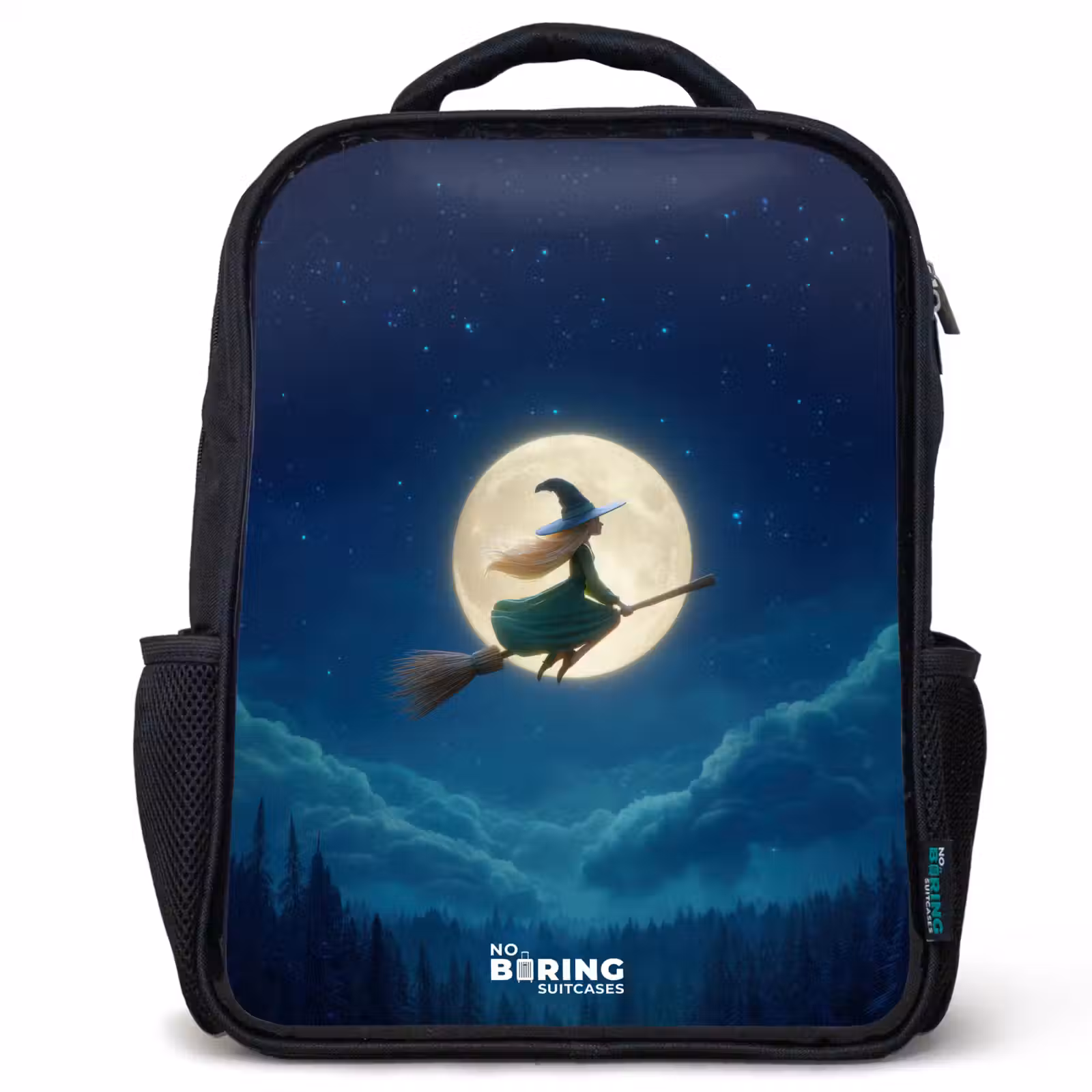 Sac à dos enfant - Noir - Vol de nuit au-dessus de la forêt — 1
