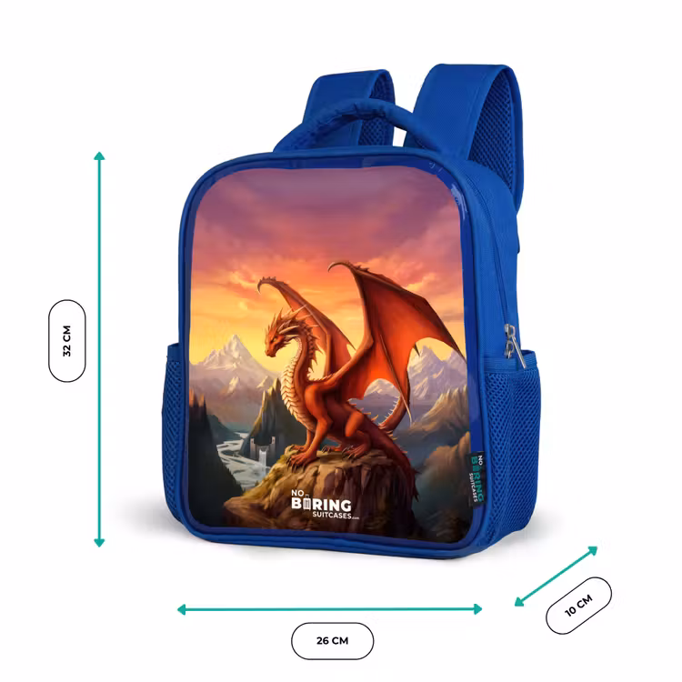 Sac à dos enfant - Bleu - Dragon géant rouge — 6