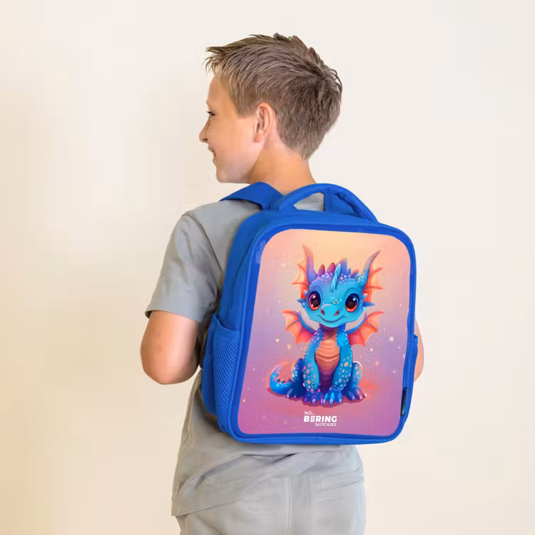 Sac à dos enfant - Bleu - Mignon bébé dragon — 2
