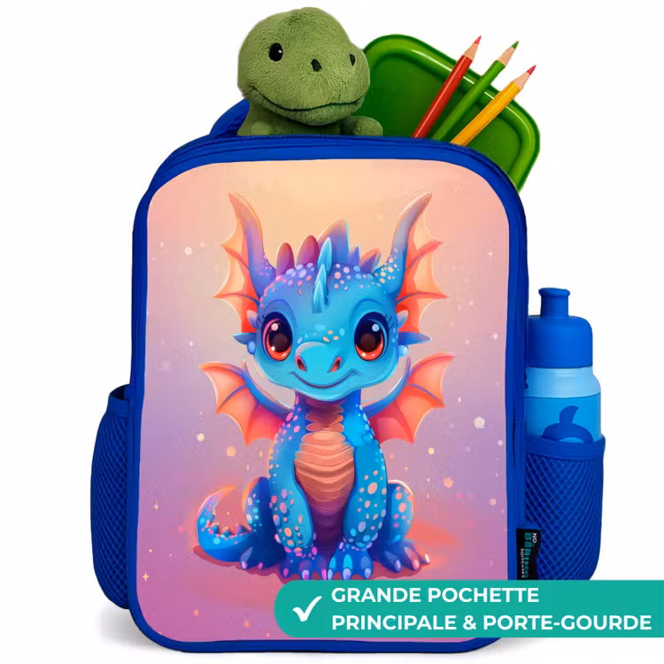 Sac à dos enfant - Bleu - Mignon bébé dragon — 5