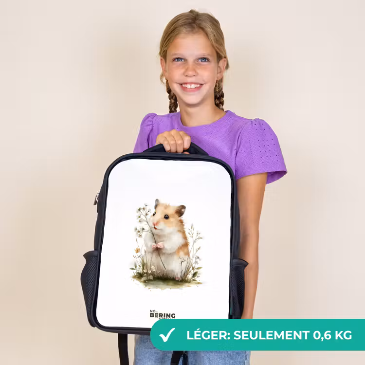 Sac à dos enfant - Noir - Animal - Nature - Hamster — 9