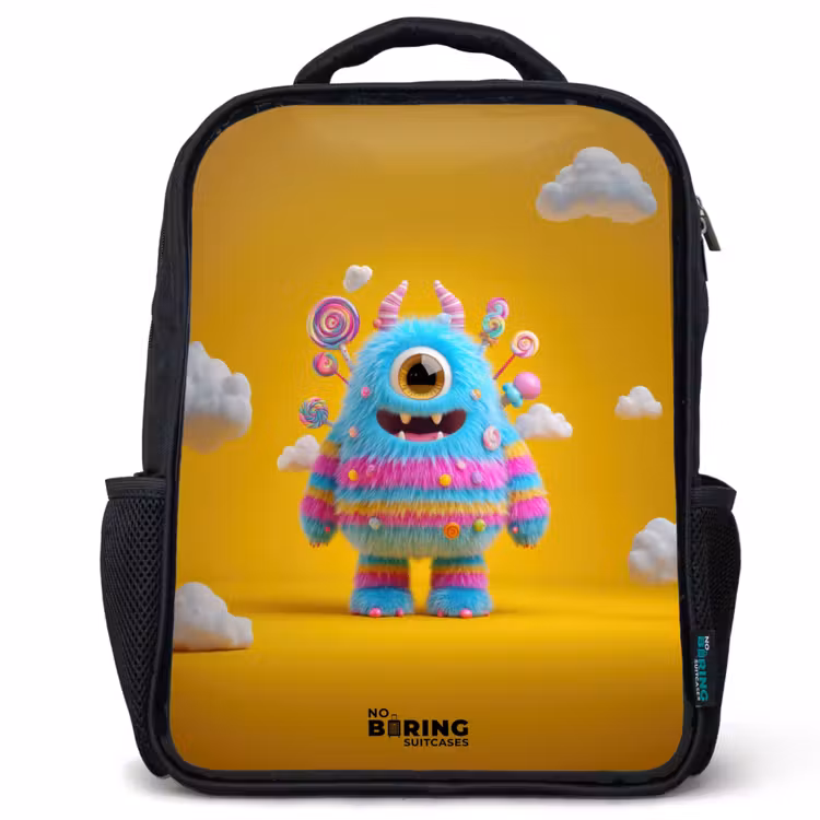Sac à dos enfant - Noir - Bonbons - Monstre - Arc-en-ciel — 1