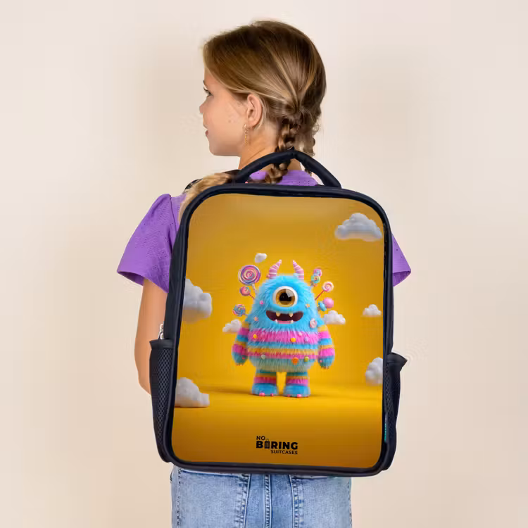 Sac à dos enfant - Noir - Bonbons - Monstre - Arc-en-ciel — 4