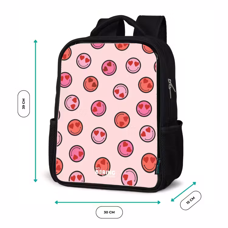 Sac à dos enfant - Noir - Coeur - Smiley - Motif — 8