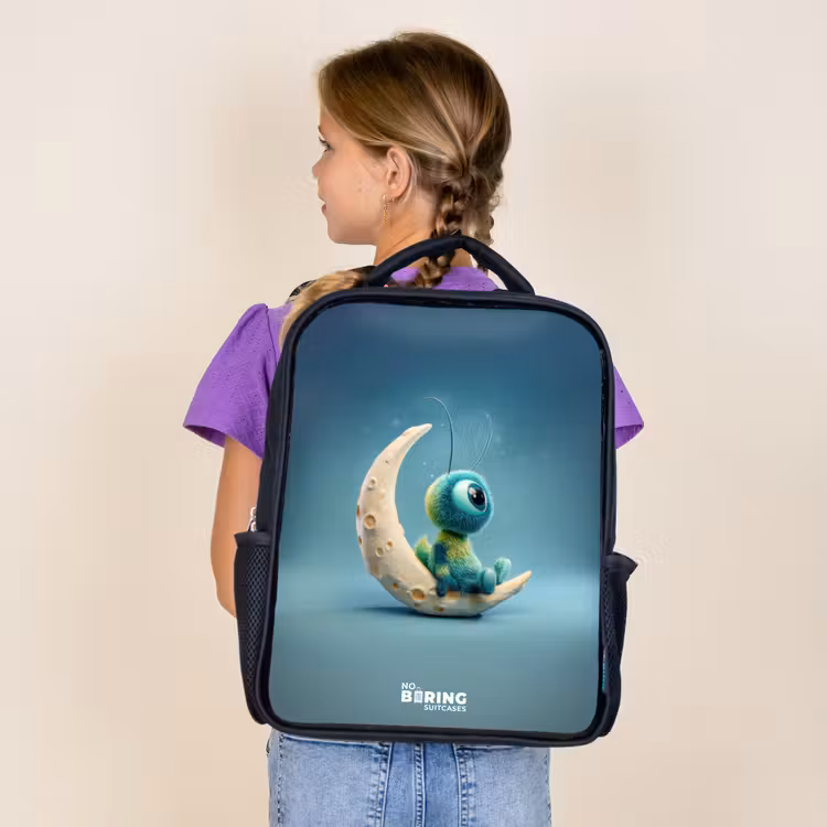 Sac à dos enfant - Noir - Créature rêveuse sur la lune — 4