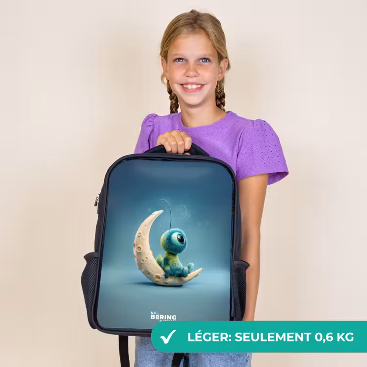 Sac à dos enfant - Noir - Créature rêveuse sur la lune — 9