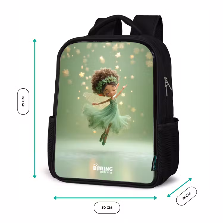 Sac à dos enfant - Noir - Fée dansante dans la lumière verte — 8