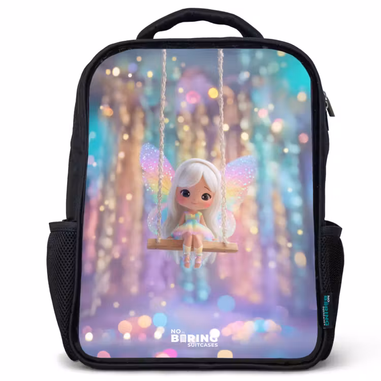 Sac à dos enfant - Noir - Fée - Elfe - Arc-en-ciel — 1