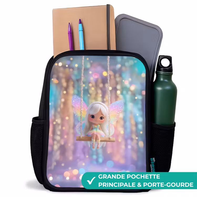 Sac à dos enfant - Noir - Fée - Elfe - Arc-en-ciel — 10